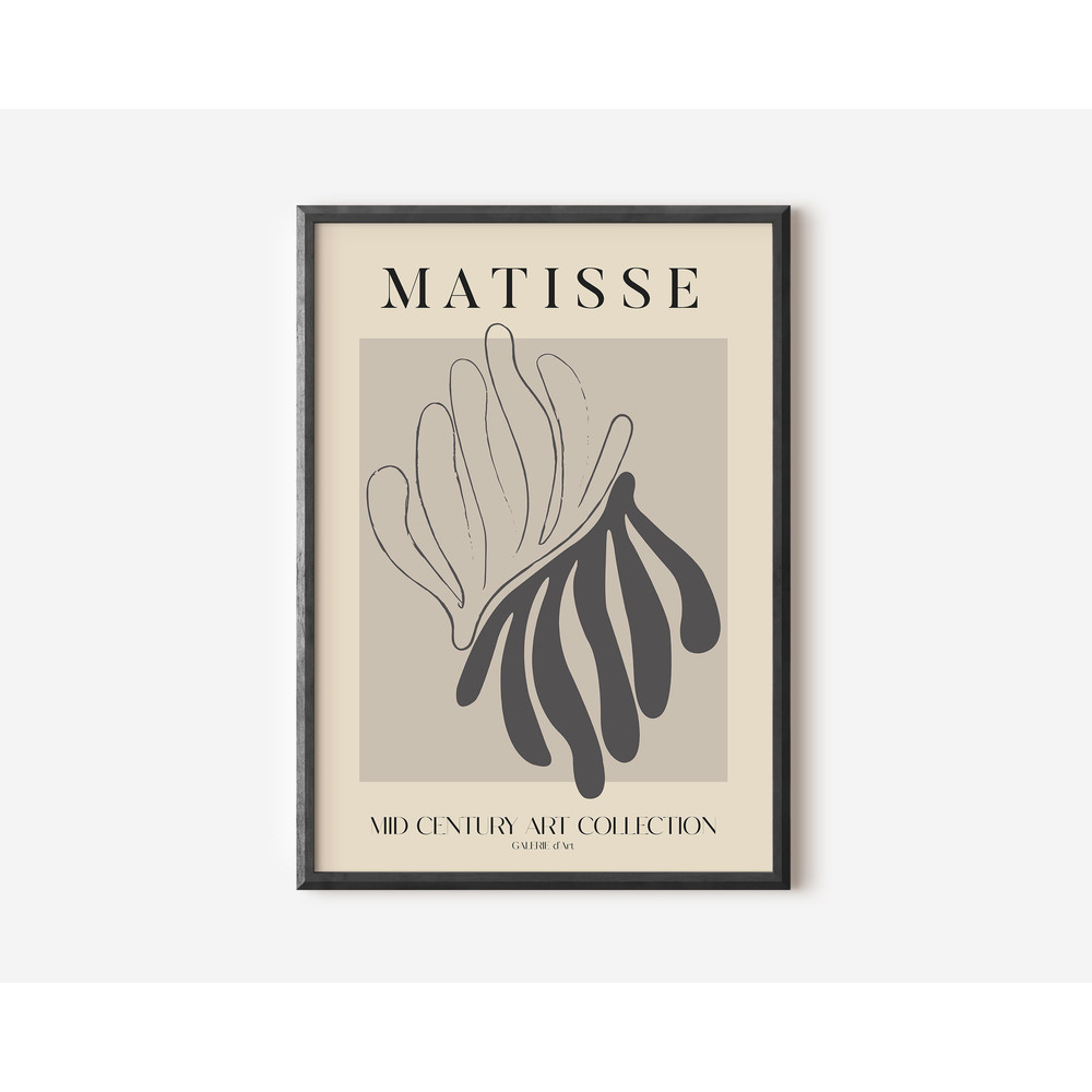 Henri Matisse Exhibition Poster, Famous Gallery Wall Art Print, Grey Beige Boho Art Print,Wall Decor, Garden, Scenery Nature Living Room Art-3.jpg