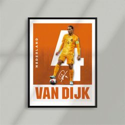 sport design - virgil van dijk, nederland, liverpool - poster - t shirt - svg png-1