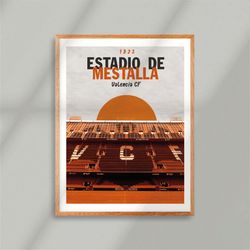 estadio de mestalla - valencia - stadium - football soccer - poster - digital dowload