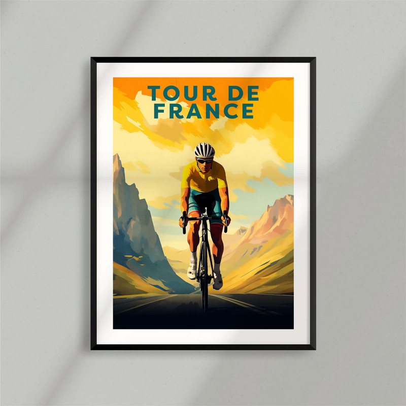 Tour de France - Maillot Jaune - Poster - Minimalist Nature Poster - Travel Print - Nature Wall Art.jpg
