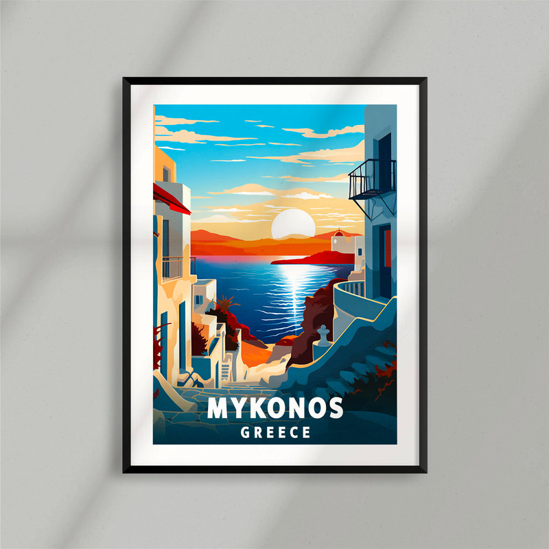 Mykonos Greece Village - Poster - Minimalist Nature Poster - Travel Print - Nature Wall Art - Home deco.jpg