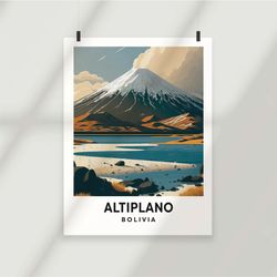 altiplano bolivia uyuni national park poster - minimalist nature poster - travel print - nature wall art