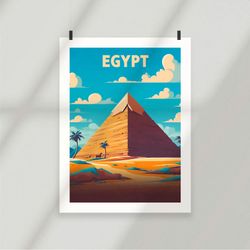 egypt - pyramid - gizeh - national park poster - minimalist nature poster - travel print - nature wall art