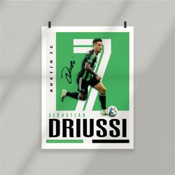 sport design - sebastian driussi - football - soccer - austin fc - sport - poster art print - digital download