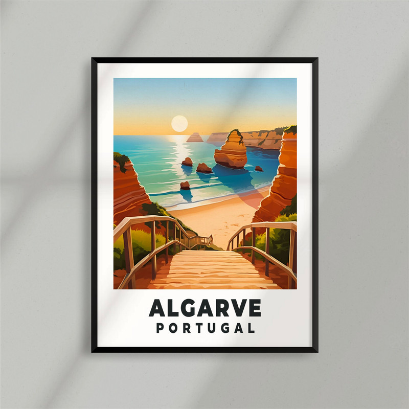 Algarve - Portugal - Beach - Lisboa - Poster - Minimalist Nature Poster - Travel Print - Nature Wall Art - Home deco.jpg