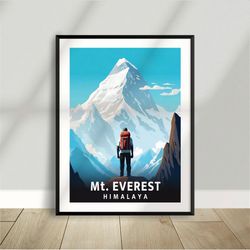 himalaya - everest - tibet - nepal - national park poster - minimalist nature poster - travel print - nature wall art