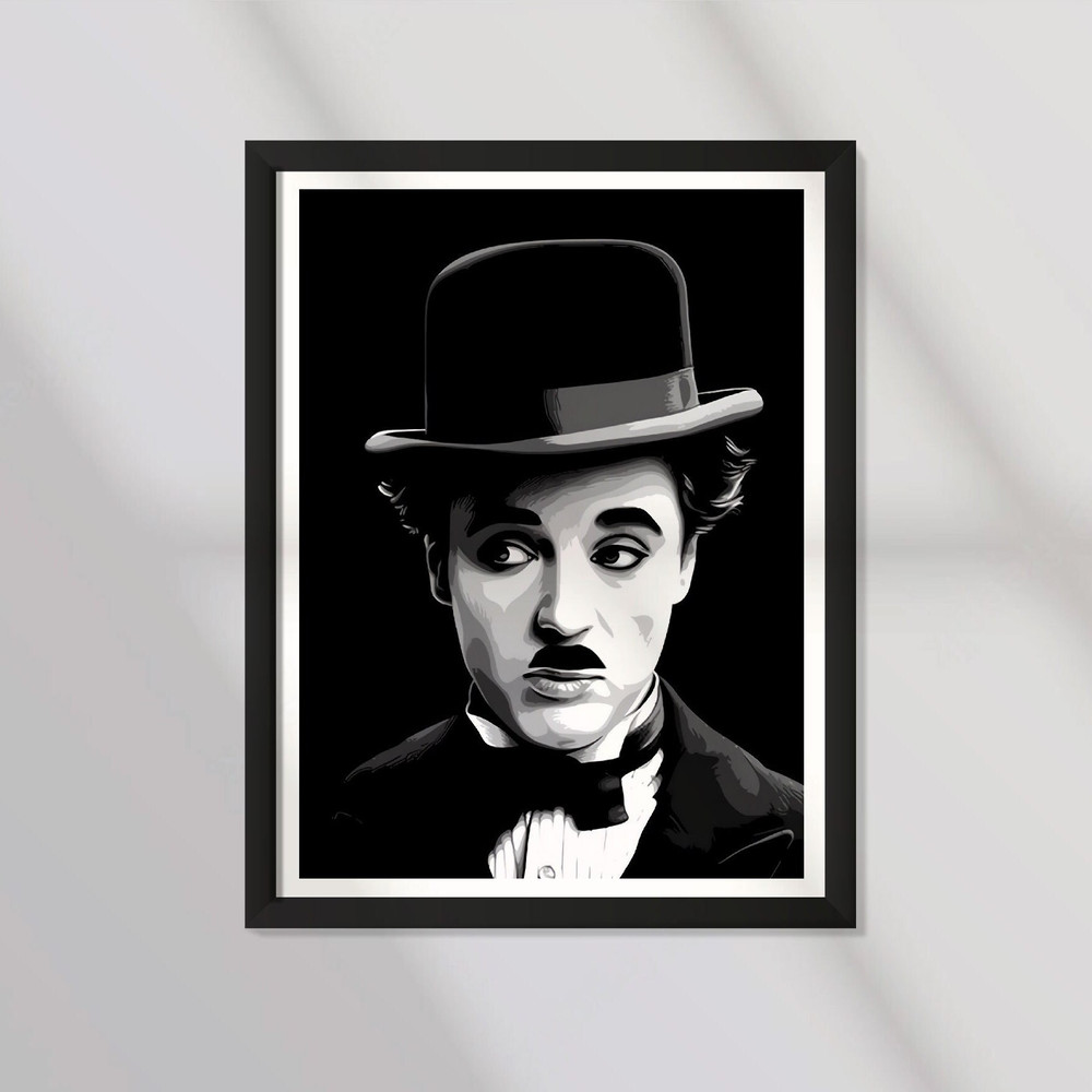 Poster Minimalist Design - Charlie Chaplin - Modern Time - Quote - Motivational - Poster Home Decor - Black and white.jpg