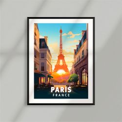 france - paris - eiffel tower - tour - poster - minimalist nature poster - travel print - nature wall art - illustration