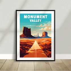 monument valley - road 66 - utah - arizona - landscape - poster - minimalist nature poster - travel print - nature wall
