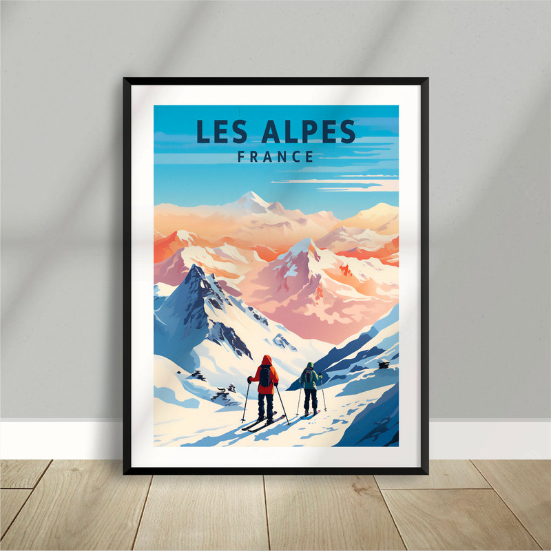 Les Alpes - France - Courchevel - Mont Blanc - Poster - Minimalist Nature Poster - Travel Print - Nature Wall Art - Home deco.jpg