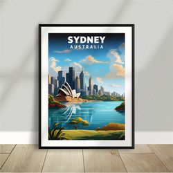 sydney - opera - australia - skyline - national park poster - minimalist nature poster - travel print - nature wall art