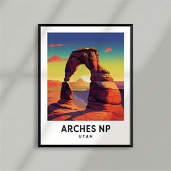 arches national park - usa - utah - national park poster - minimalist nature poster - travel print - nature wall art - t