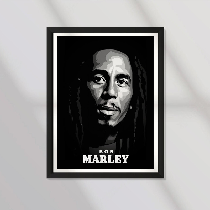 Poster Minimalist Design - Bob Marley - Reggae - Rasta - Wailers - Jamaica - Movie - Cinema - Motivational - Print Home Decor.jpg