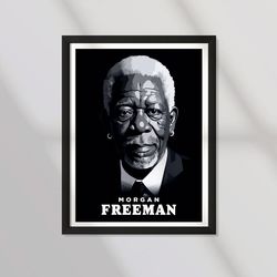 poster minimalist design - morgan freeman - democrat - blm - quote - oscar - movie - cniema - motivational - print hom