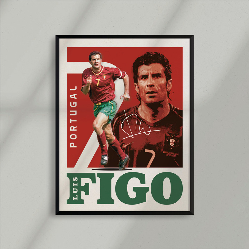 Sport Design - Luis Figo - Portugal - Real Madrid - FC barcelona - Goat - Poster - Minimalist Art - Man Cave - Digital Download.jpg