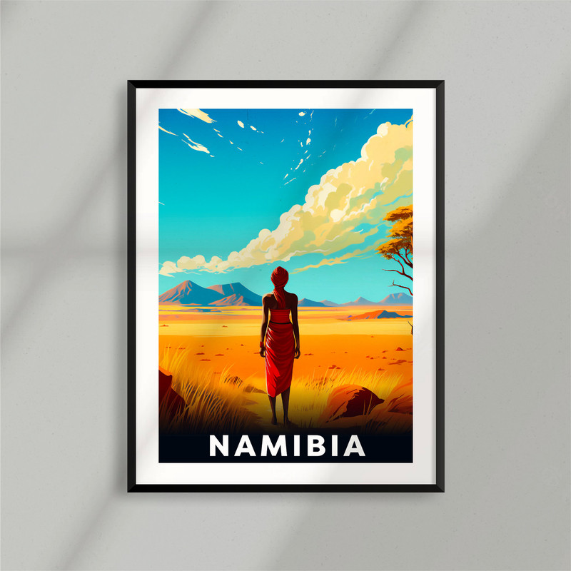 Masai Woman - Namibia - Etosha - African Tribe - National Park Poster - Minimalist Nature Poster - Travel Print - Nature Wall Art.jpg