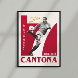 sport design - eric cantona - manchester legend - france - les blues - football - soccer- poster - design - wall art - d