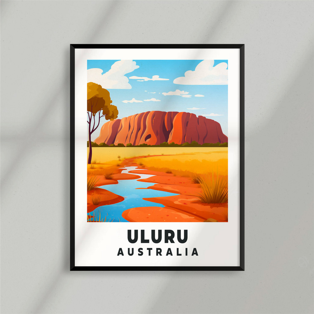 Ayers Rock - Uluru - Australia - Outback - National Park Poster - Minimalist Nature Poster - Travel Print - Nature Wall Art - T Shirt.jpg