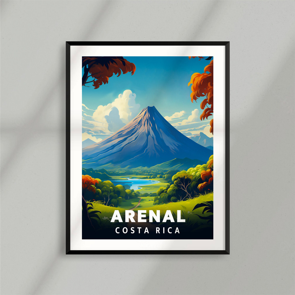 Costa Rica - Monteverde - Arenal - Volcano - Parrot - National Park Poster - Minimalist Nature Poster - Travel Print - Nature Wall Art.jpg