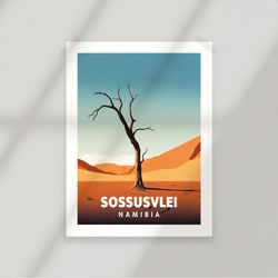sossusvlei - namibia - dead tree in desert - national park poster - minimalist nature poster - travel print - nature wal