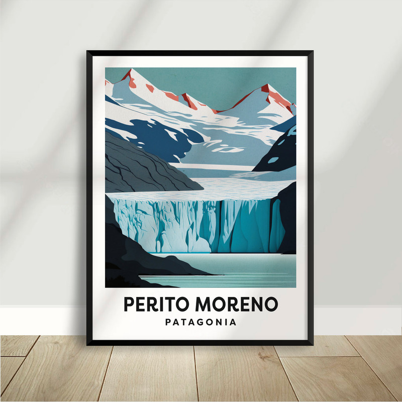 Perito Moreno Glacier - Argentina - Chile - Patagonia - National Park Poster - Minimalist Nature Poster - Travel Print - Nature Wall Art.jpg