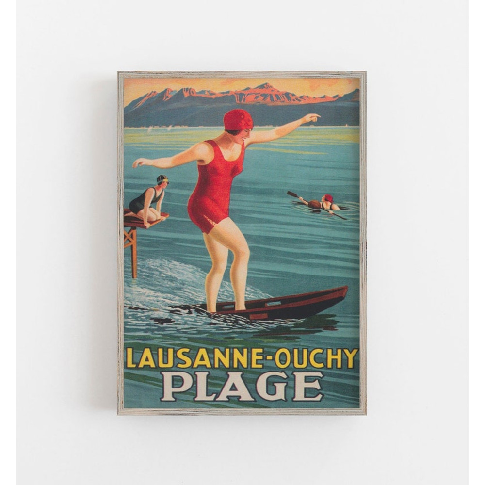 Switzerland Wall Art, Vintage Wall Art, Standup Paddle Board, Summer Wall Art.jpg