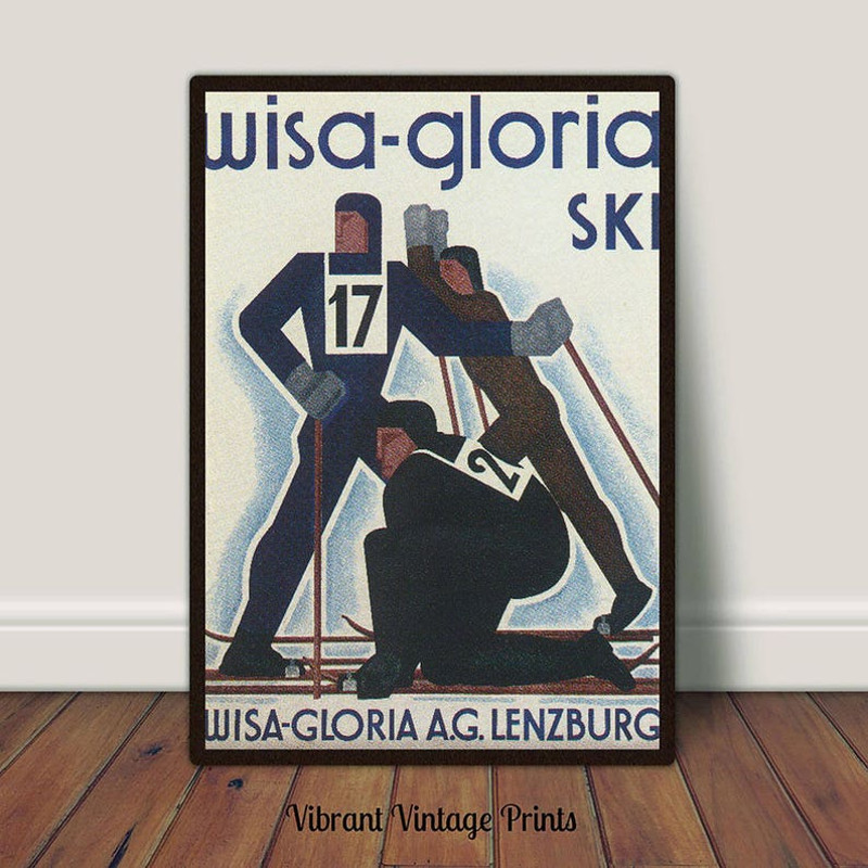 Switzerland Wall Art, Vintage Ski Poster, Art Deco Wall Decor, Winter Wall Art.jpg