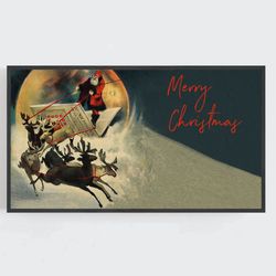 samsung frame tv art, christmas wall art, vintage wall art, santa claus art, holiday wall decor