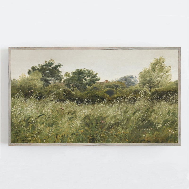 Samsung Frame TV Art, Vintage Wall Art, Landscape Painting, Modern Farmhouse Decor, Oat Field Art.jpg