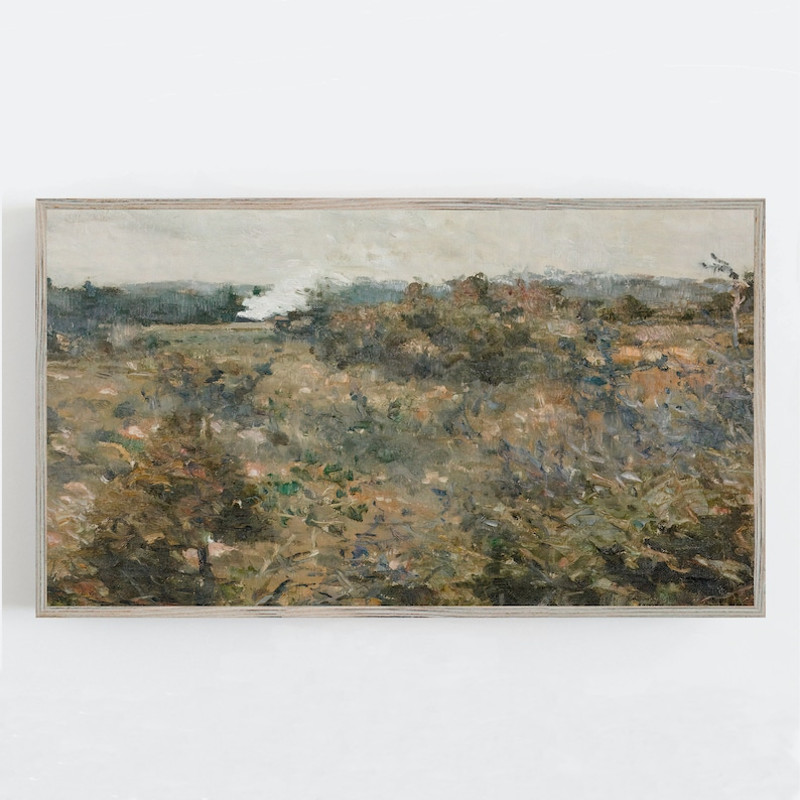 Samsung Frame TV Art, Vintage Wall Art, Landscape Painting, Modern Farmhouse Decor, Train Wall Art.jpg