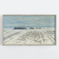 samsung frame tv art, winter wall art, vintage wall art, farmhouse wall decor, minimalist wall art