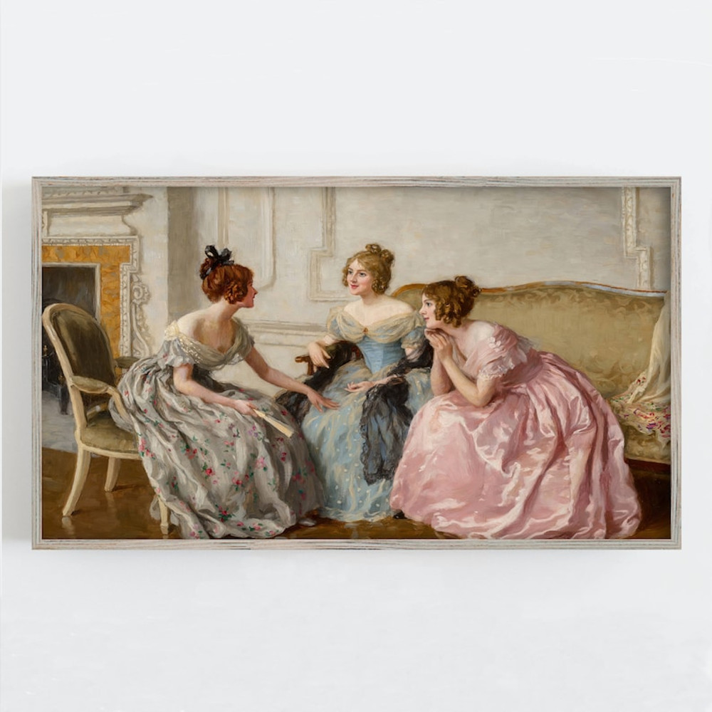 Samsung Frame TV Art, Victorian Women Wall Art, Regency Dress, Victorian Fashion Art, Gossiping Girls.jpg