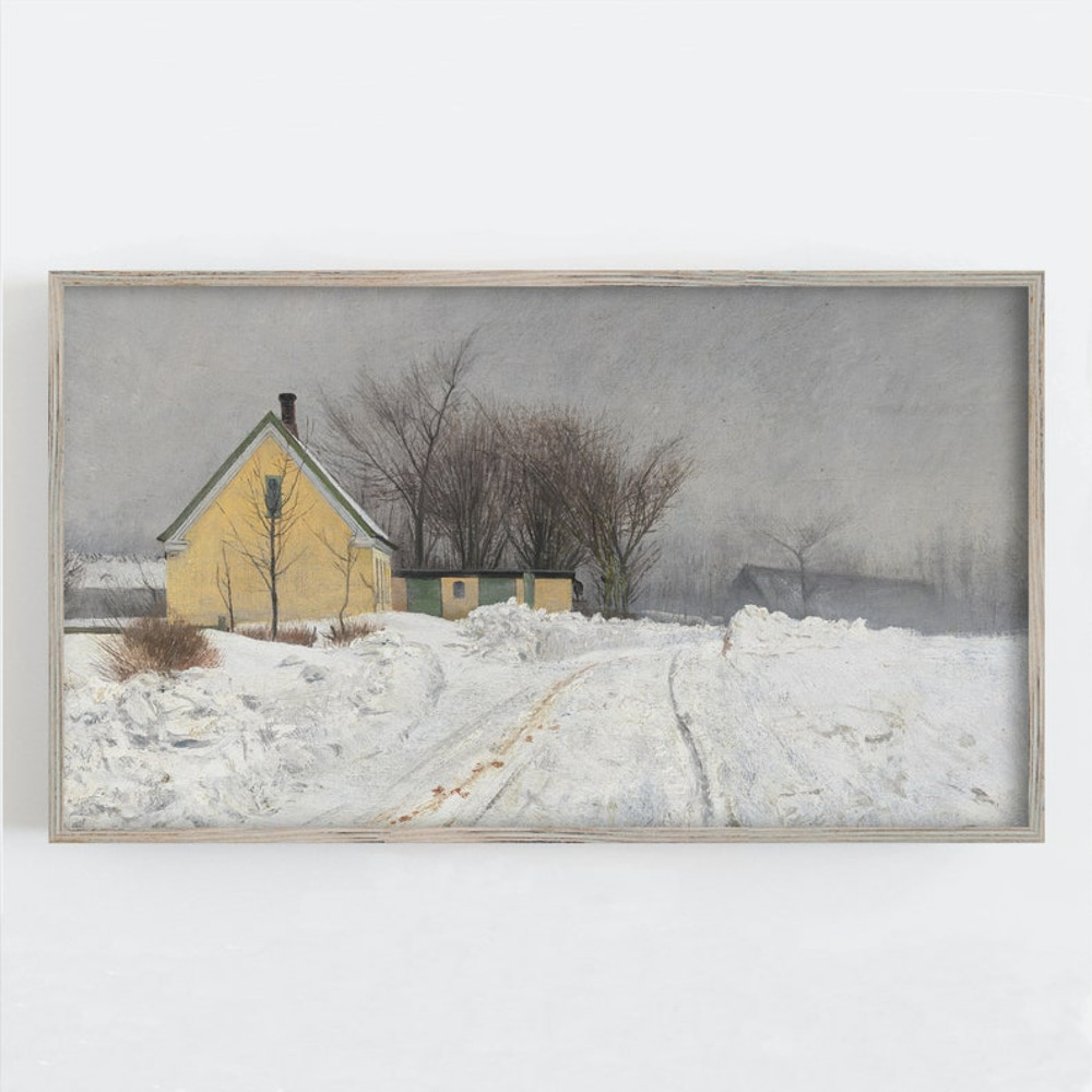 Samsung Frame TV Art, Winter Wall Art, Vintage Wall Art, Modern Farmhouse Wall Decor, Rustic Wall Decor.jpg