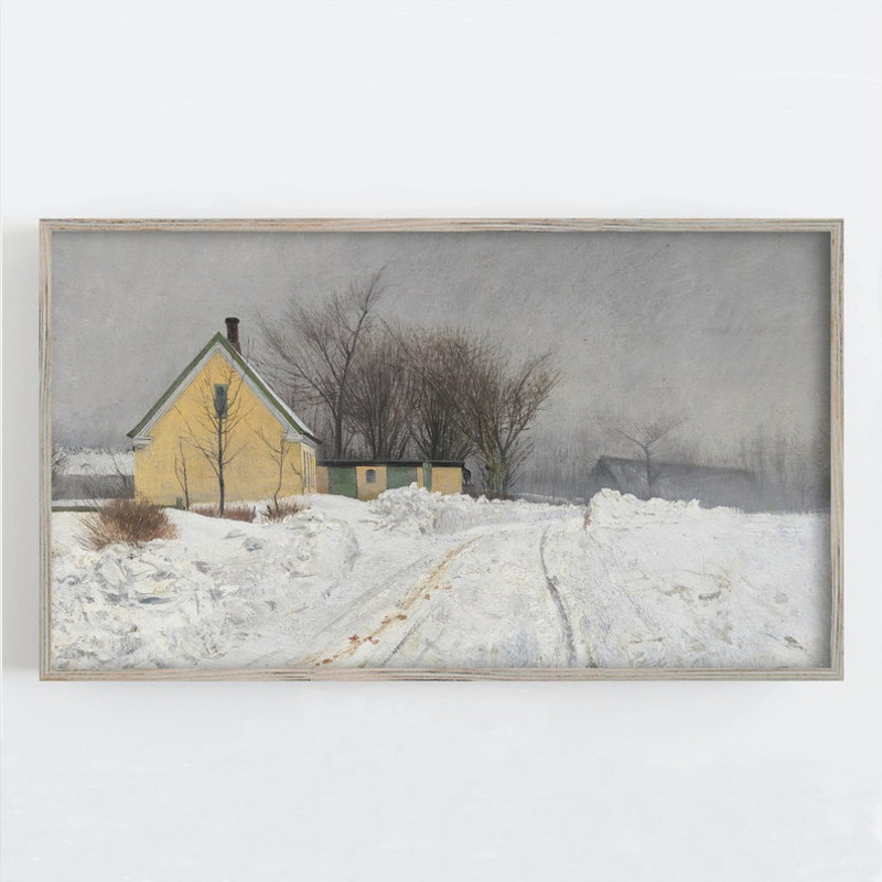 Samsung Frame TV Art, Winter Wall Art, Vintage Wall Art, Modern Farmhouse Wall Decor, Rustic Wall Decor.jpg