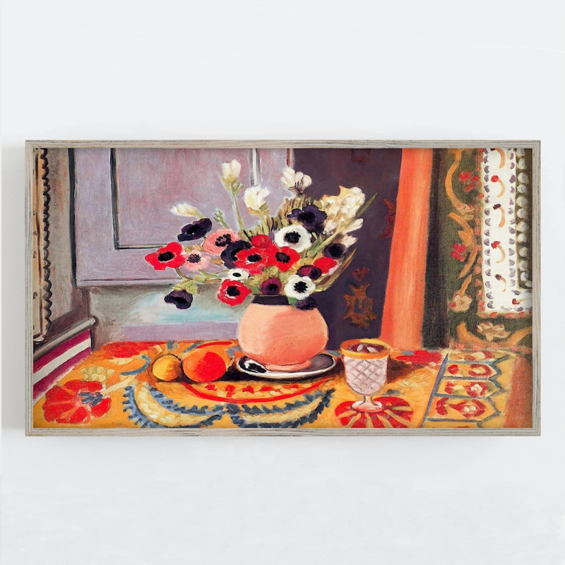 Samsung Frame TV Art, Vintage Wall Art, Matisse Wall Art, Colorful Flowers, Anemones, Vibrant Wall Decor.jpg