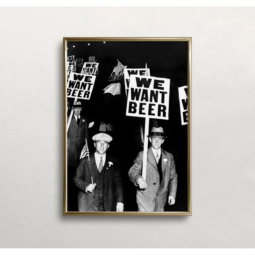 Prohibition Wall Art, Beer Protest, Black and White Art, Vintage Wall Art, Bar Wall Decor, Funny Wall Art.jpg