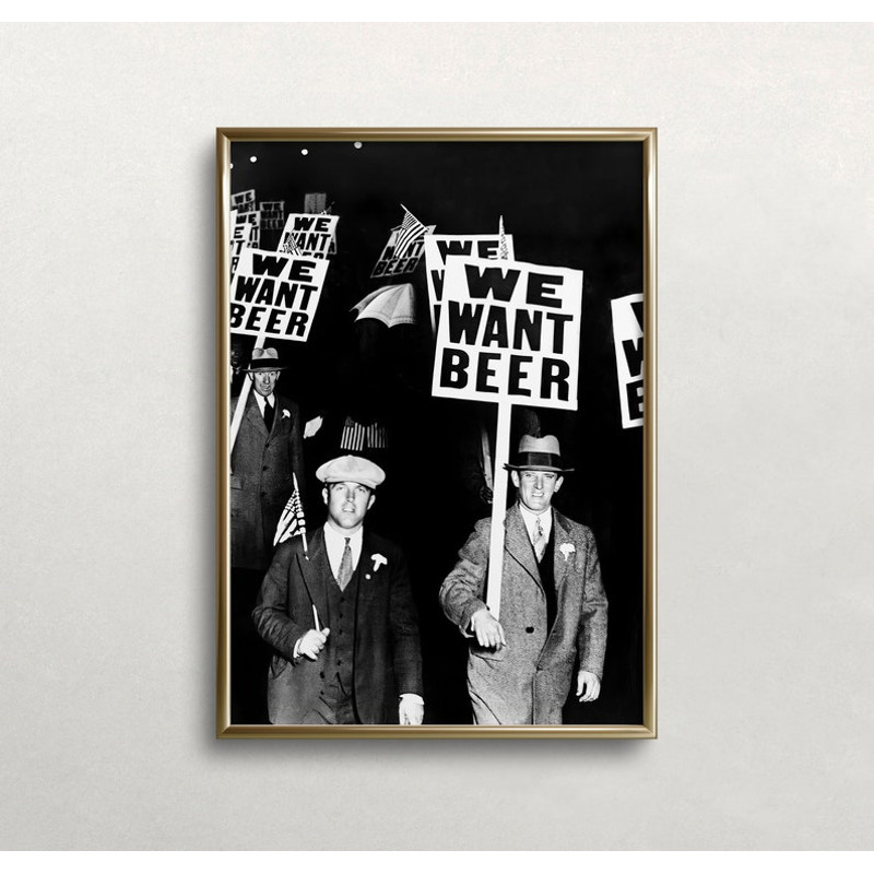 Prohibition Wall Art, Beer Protest, Black and White Art, Vintage Wall Art, Bar Wall Decor, Funny Wall Art.jpg