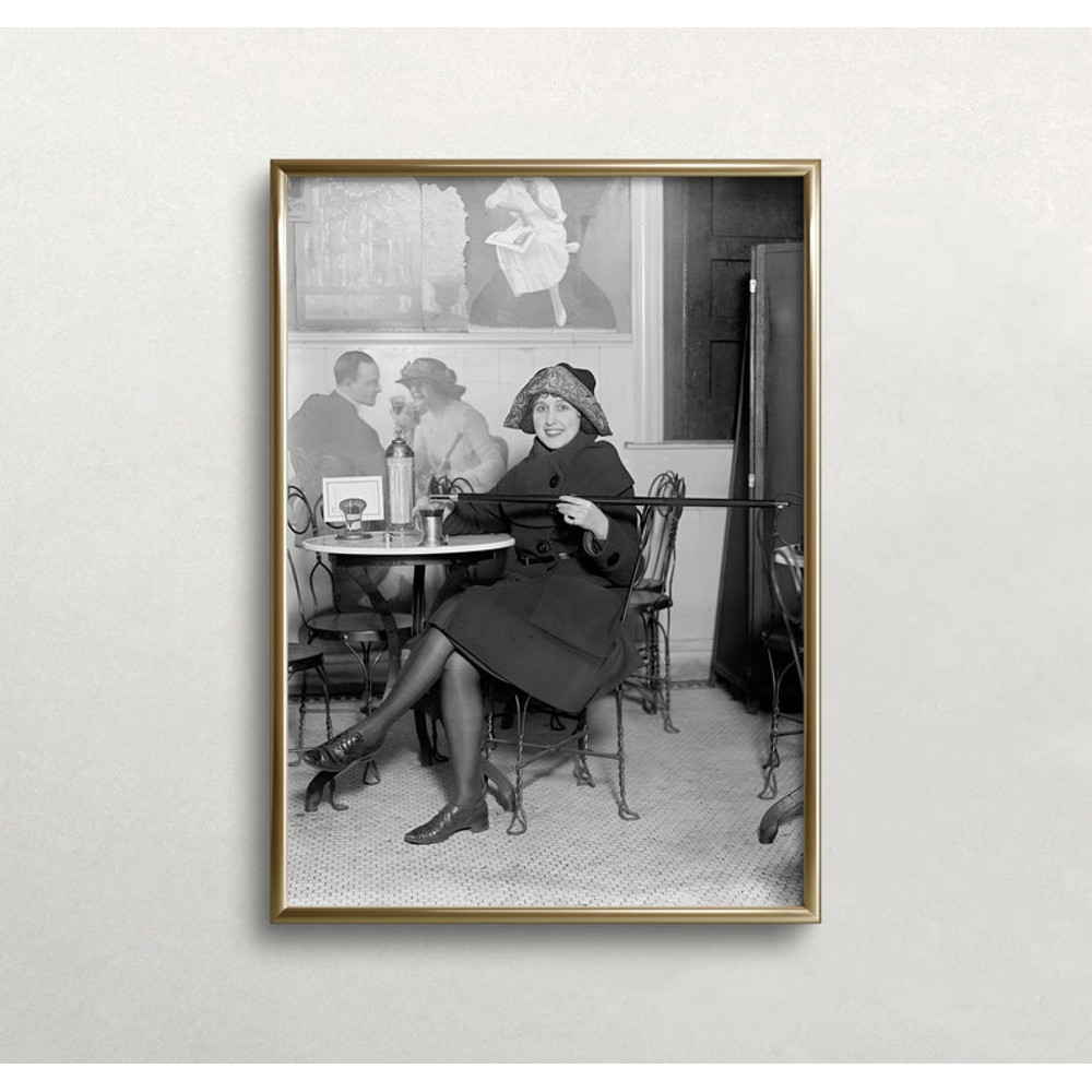 Prohibition Wall Art, Black and White Art, Vintage Wall Art, Woman Portrait, Bar Cart Decor, Hiding Booze.jpg