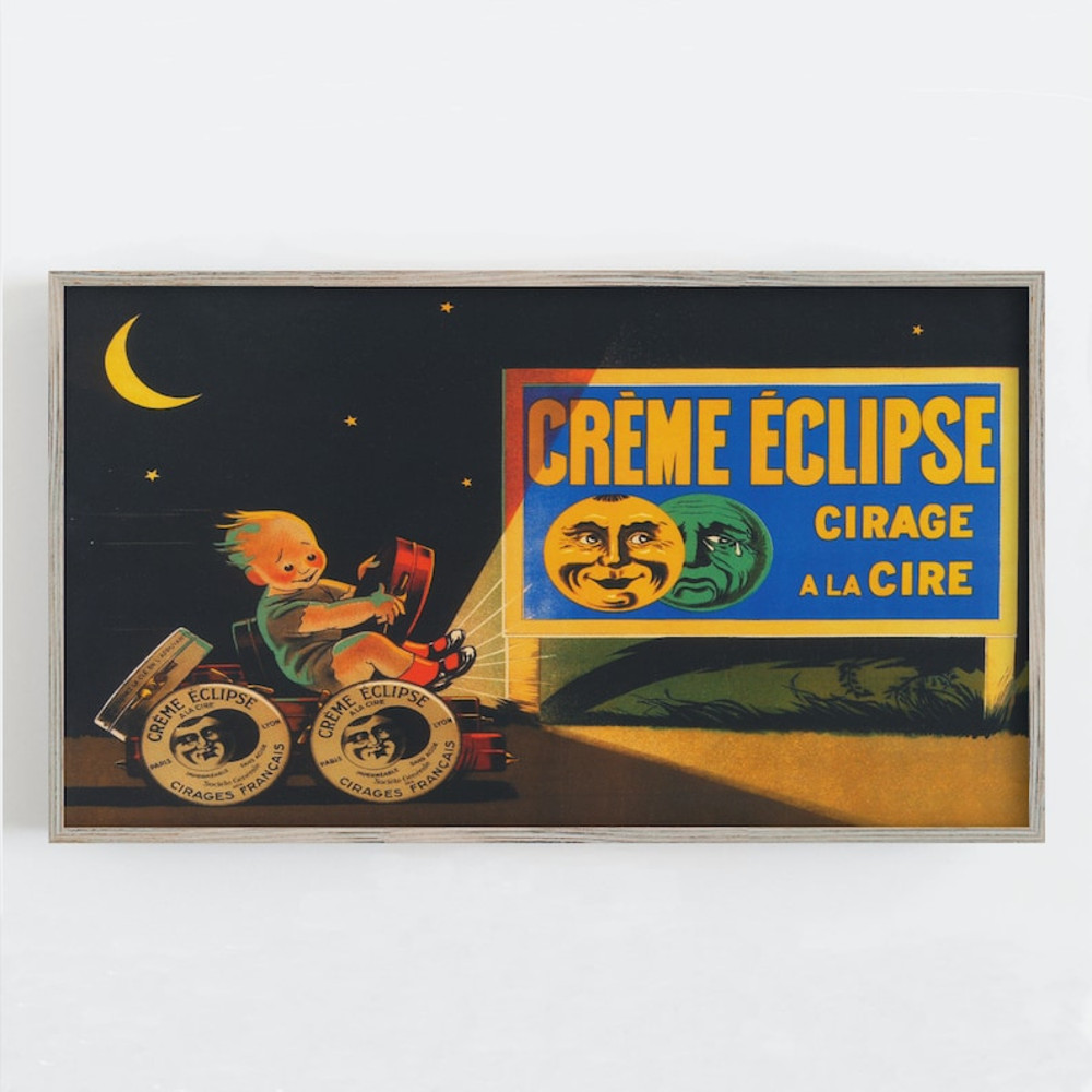 Samsung Frame TV Art, Vintage French Advertisement, Rare Antique Decor, Whimsical Wall Art, Moon Wall Art.jpg