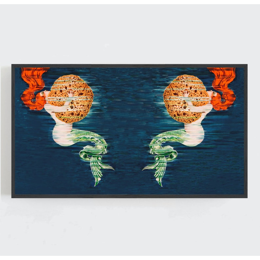 Samsung Frame Tv Art, Mermaid Wall Art, Vintage Wall Art, Mermaid with Sponge, Nautical Decor, Boho Decor.jpg