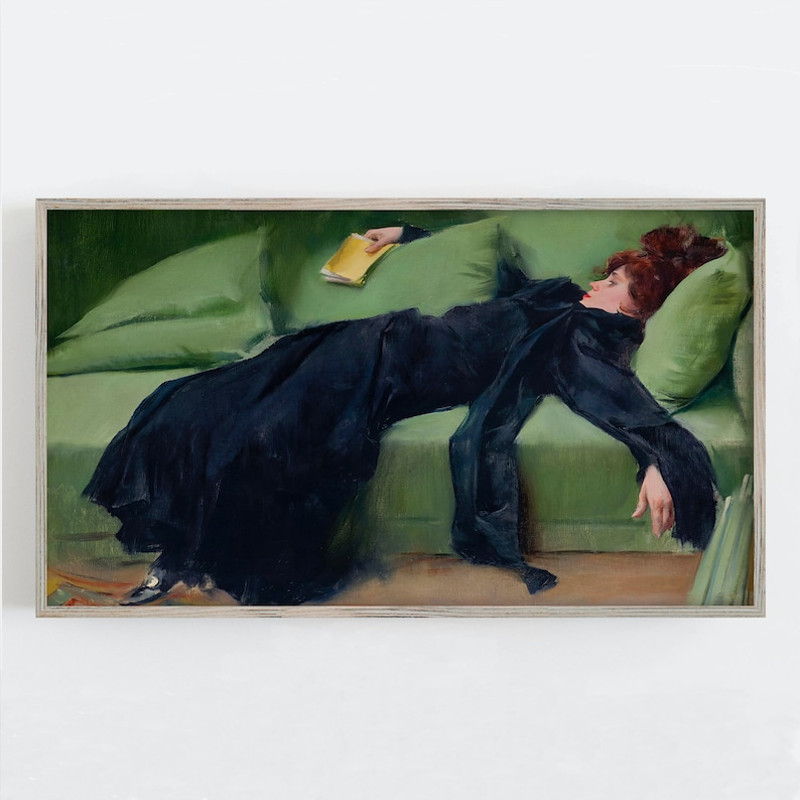 Samsung Frame TV Art, Decadent Young Woman, Vintage Wall Art, After the Dance, Digital DOWNLOAD, Art for Frame TV.jpg