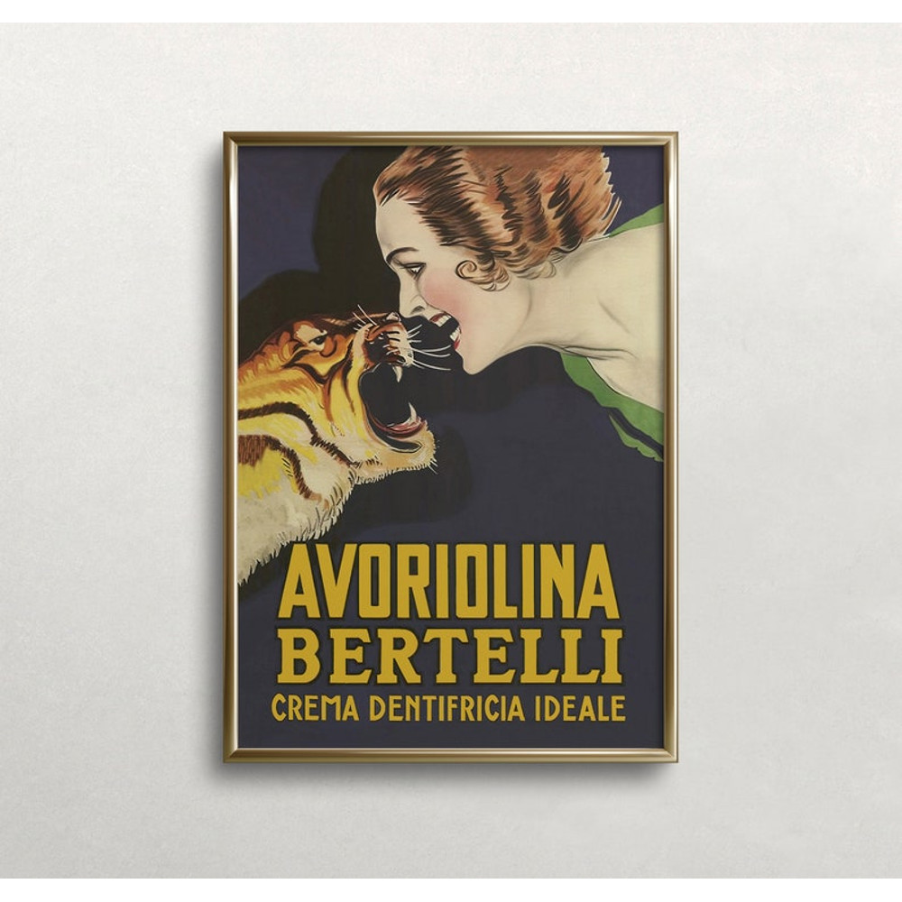 Tiger Wall Art, Vintage Wall Art, Woman and Tiger, Moody Wall Decor, Vintage Tiger Print, Old Advert, DIGITAL DOWNLOAD.jpg