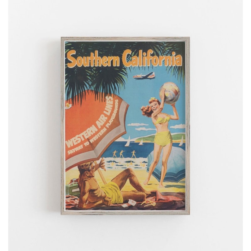 Southern California Print, Beach Wall Art, Vintage Wall Art, Retro Wall Art, California Travel Poster, Summer, PRINTABLE Art, Large Wall Art.jpg