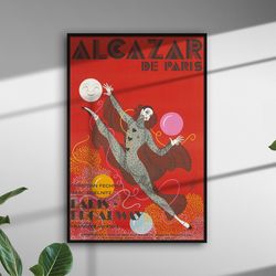 vintage poster alcazar de paris cabaret red