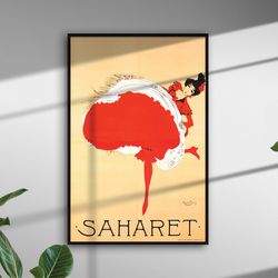 sahara dancing girl africa art nouveau french print red