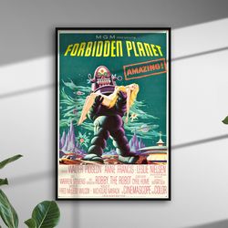 vintage poster forbidden planet hollywood movie art print