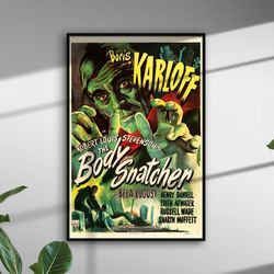 vintage poster the body snatcher hollywood movie art print