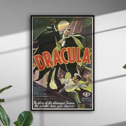 vintage horror movie poster dracula hollywood art print vampire