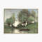 Vintage Landscape Art Print, Riverside Oil Painting, Farmhouse Decor.jpg