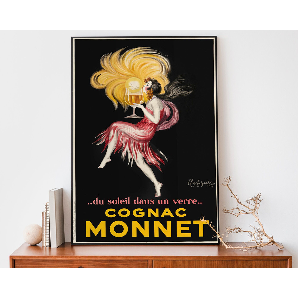 Vintage Poster, Cognac Monnet, Art Nouveau French Print, Alcohol Advertisement.jpg